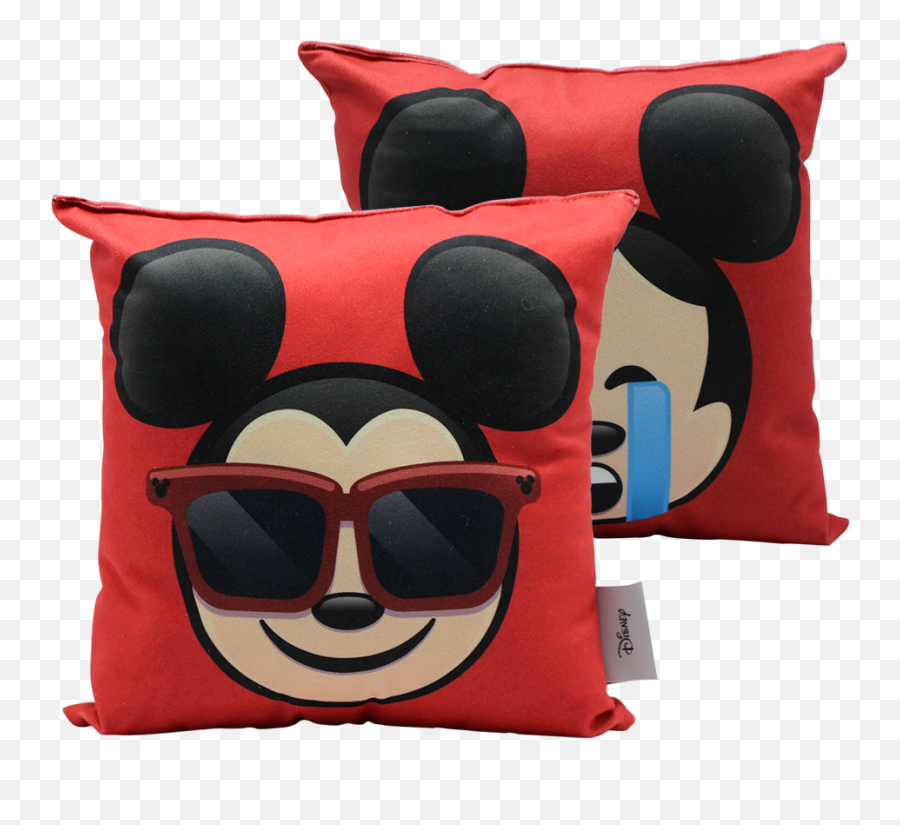 Almofada Fibra Veludo 25x25cm Emoji Mickey Feliz E Triste - Cestini Cestas Flores E Presentes Criativos Mickey Trisye,Emoji Triste