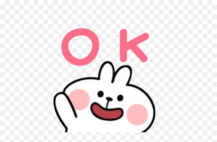 Spoiled Rabbit Emoji With Word Sticker - Dot,Anime Rabbit Emojis