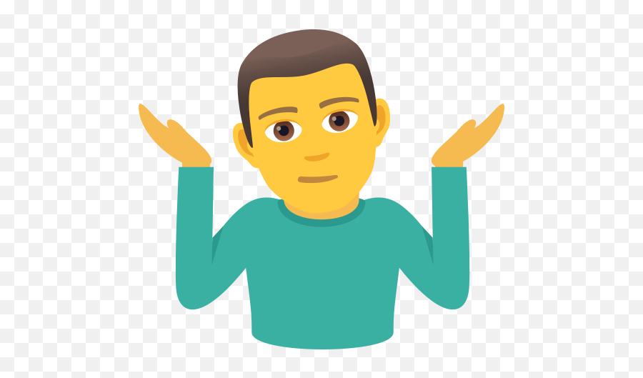 Emoji Man Shrugging His Shoulders - Shrugging Shoulders Emoji,Shrug Emoji