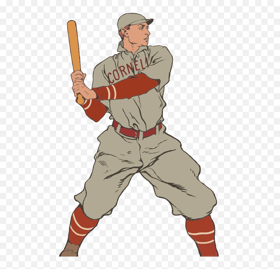 Free Vintage Baseball Player Clip Art - Clipartix Emoji,Baseball Man Emojis