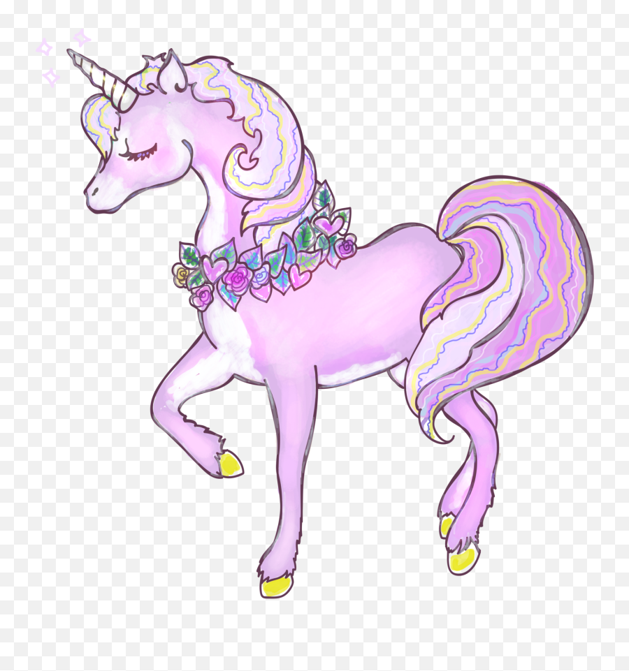 Kawaii Unicorn Clipart Png - Transparent Background Unicorn Png Transparent Emoji,How To Draw A Unicorn Emoji