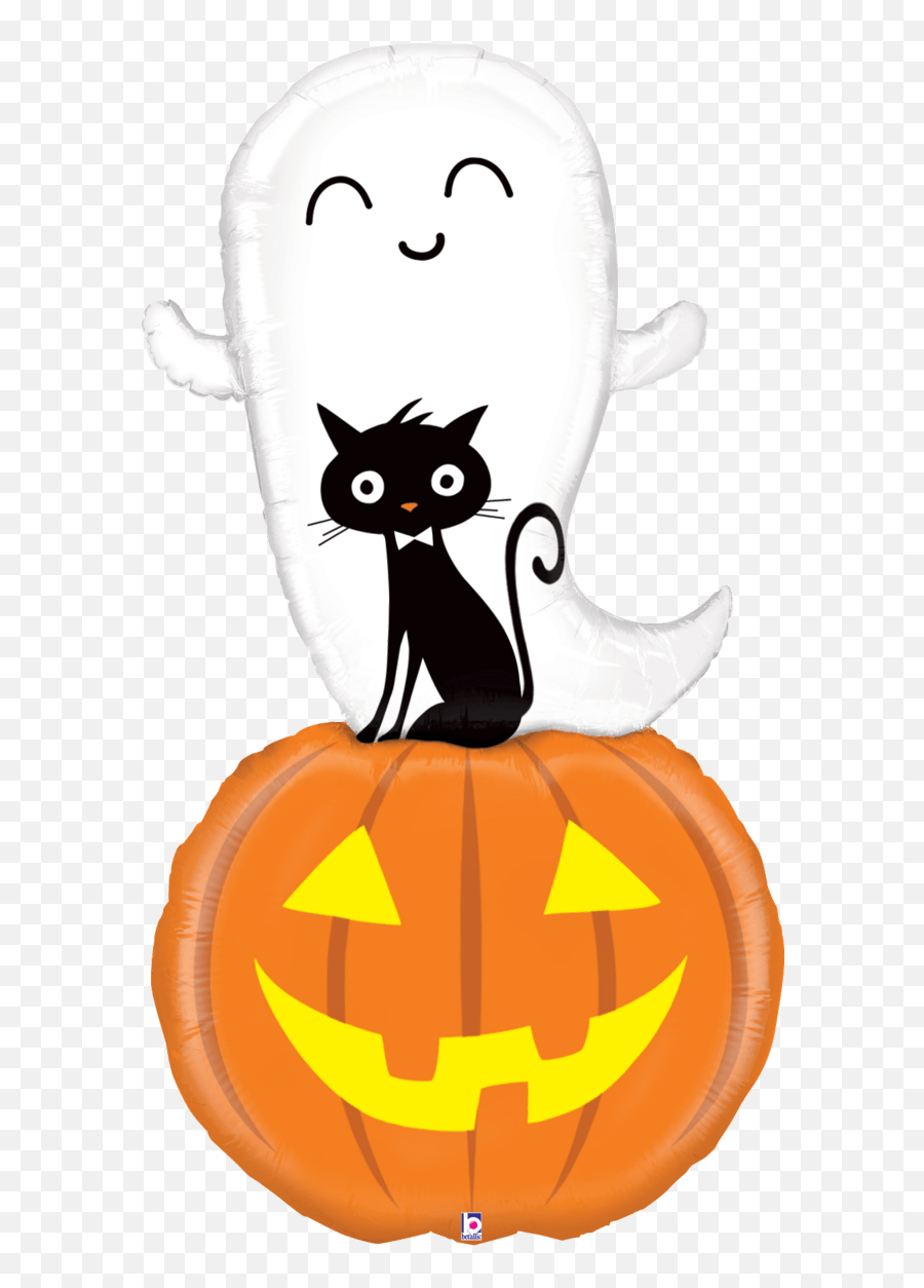 Ghost Cat Pumpkin Halloween 60u2033 Balloon Emoji,Cat Paw Text Emoji