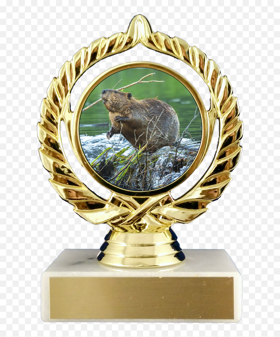 Beaver Logo Trophy On Flat White Marble Emoji,Beaver Emoji