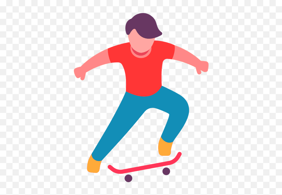 Male Skateboarder On Skateboard Flat Vector Illustration Emoji,Skatebaord Emoji