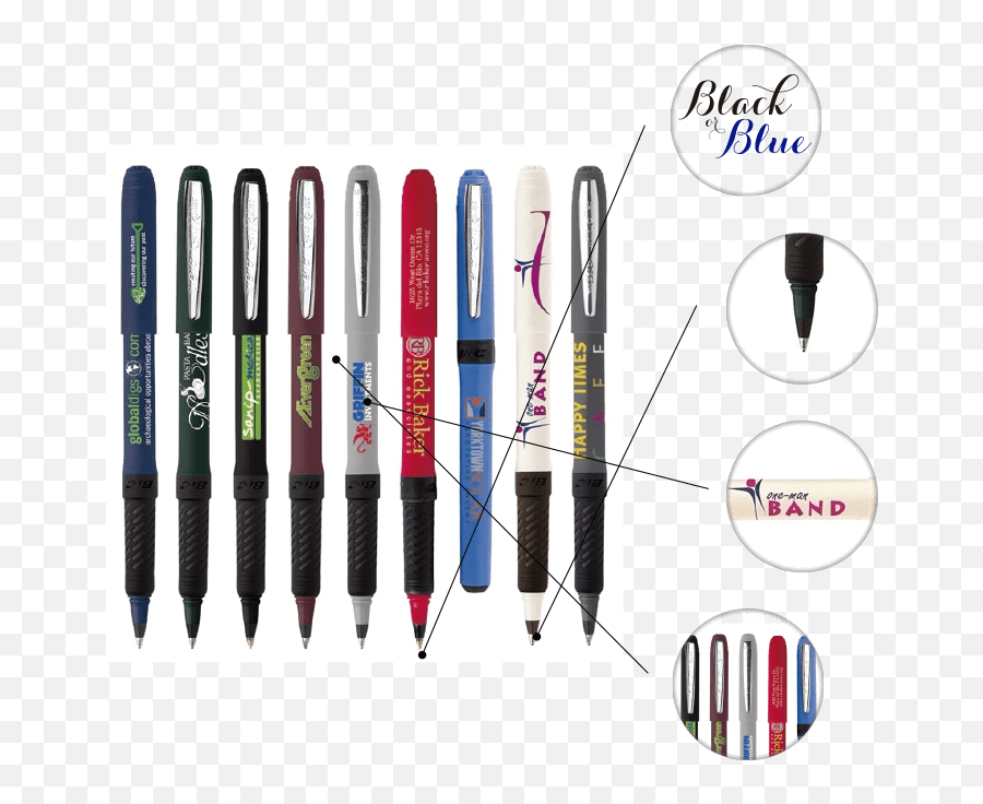 Custom Bic Grip Roller Ball Pen - Promotional Pens 098 Emoji,Ballpoint Pen Emoji