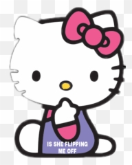 The Most Edited Flipping Picsart - Clipart Hello Kitty Emoji,Flipping Off Emoji Text