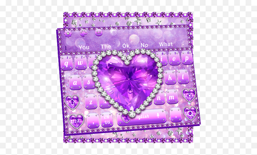 Purple Diamond Heart Keyboard U2013 Google Playu0027 - Girly Emoji,Lilac Emoji