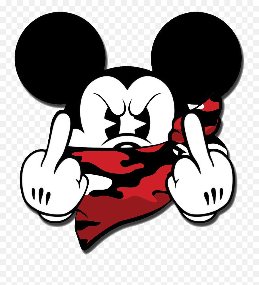 Mickey Mouse Drawings Mickey Mouse - Mickey Mouse Middle Finger Emoji,Emoticons Mostrando O Dedo