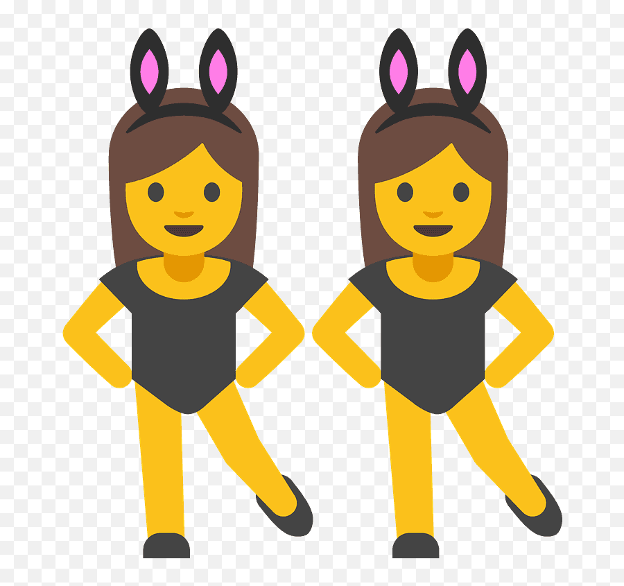 People With Bunny Ears Emoji Clipart - Men Bunny Ears Emoji,Bunny Emojis
