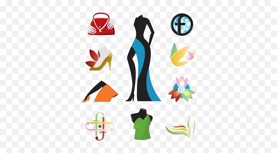 Logo Fashion Clothing - Vector Ladies Bag High Heels Png Bag And Clothes Logo Emoji,Emoji Art Free High Heels Clipart