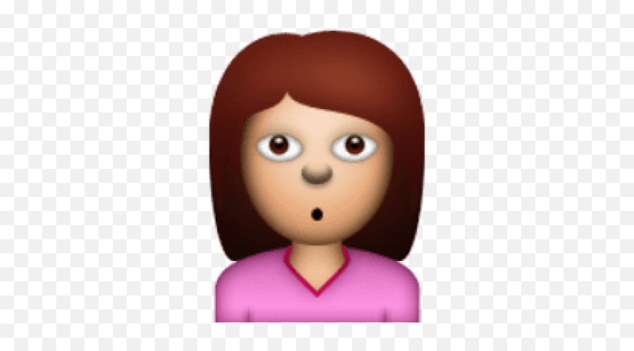 Download Ios Emoji Person With Pouting - Girl Shocked Emoji,Pout Emoji