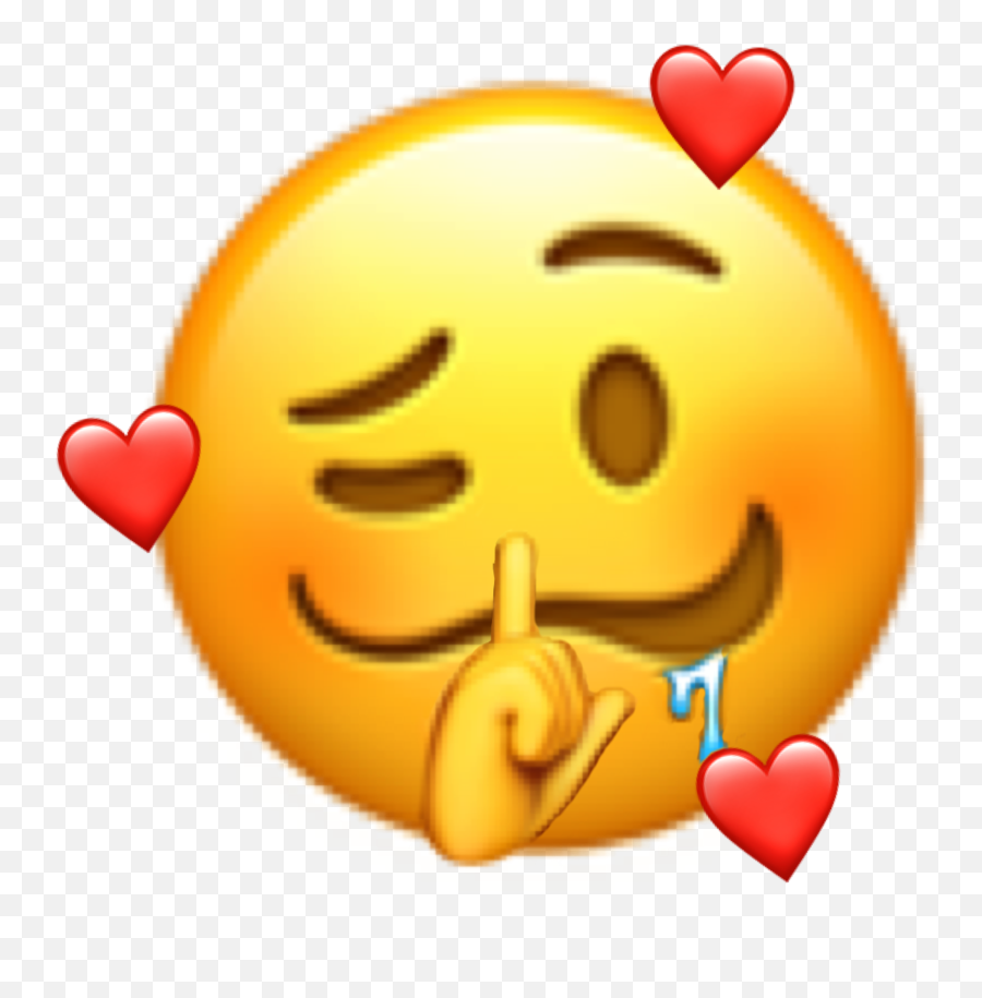 Emoji Shh Hearts Sticker - Shh Emoji,Shhhh Emoji