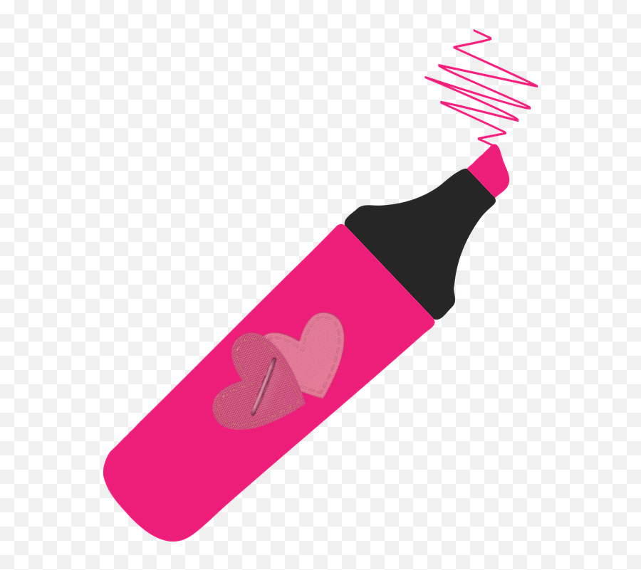 Marker Pink Girl Hearts Sticker - Highlighter Png Emoji,Marcadores Emojis Png