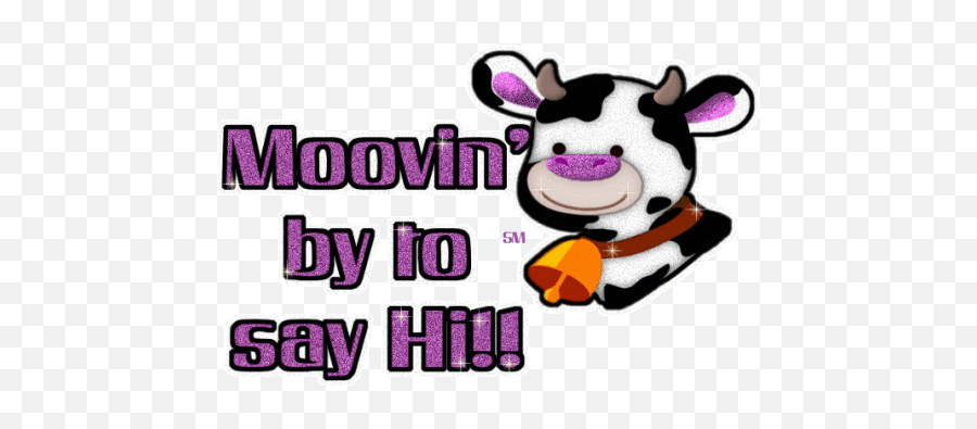 Glitter Gif Picgifs Cow 8722911 - Cow Gif Say Hi Emoji,Cow Fb Emoticon