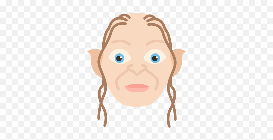 Elf Gollum Lord Of The Ring Smeagol - Hair Design Emoji,Lord Of The Rings Emoji