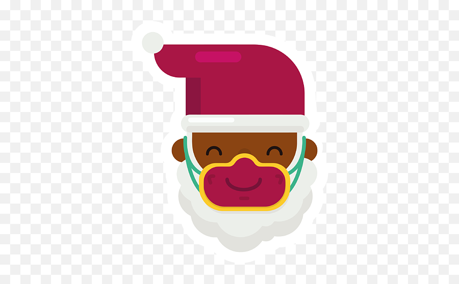 Face Mask Black African Santa Claus - Fictional Character Emoji,Red Head Thick Moustache Emoticon