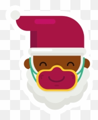 Face Mask Black African Santa Claus - Fictional Character Emoji,Red Head Thick Moustache Emoticon