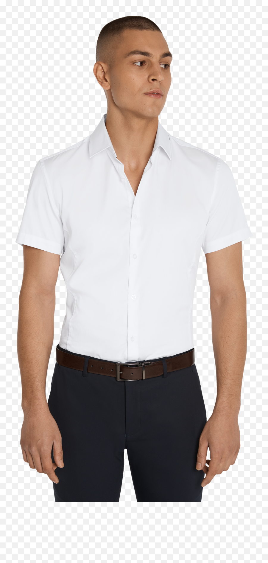 White Jason Muscle Fit Shirt Menu0027s Apparel Tarocash - Short Sleeve Emoji,A Dress, Shirt And Tie, Jeans And A Horse Emoticon