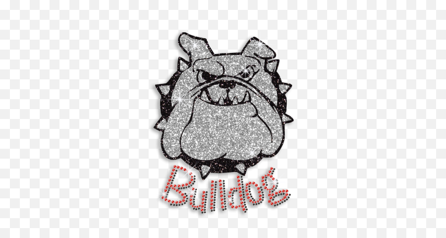Cool Bulldog Face Glitter Iron On Rhinestone Transfer Design Emoji,Mixed Emotion Face