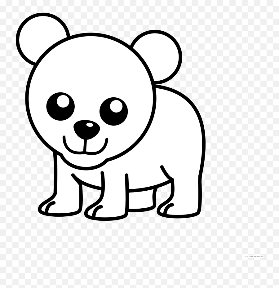 Bear Black White Line Art Scalable - Bear Coloring Page Emoji,Bear Black And White Emoji