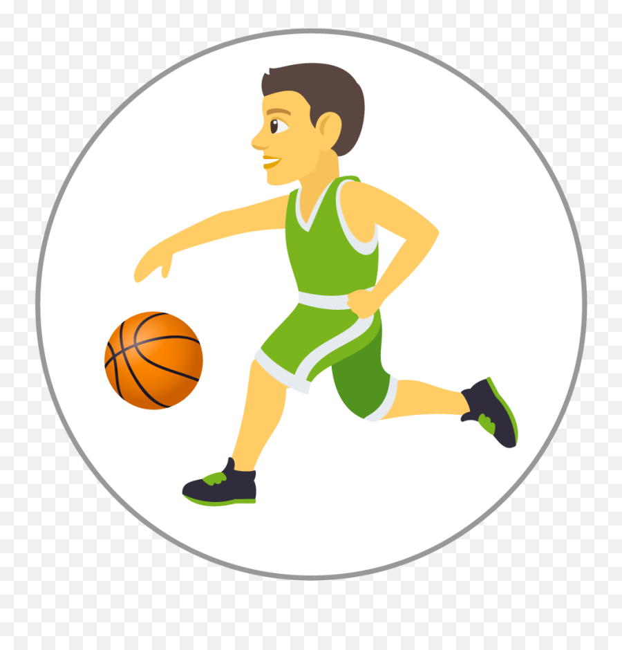 Man Bouncing Ball Emoji 25mm Centre Disc,Basketabll Emoji
