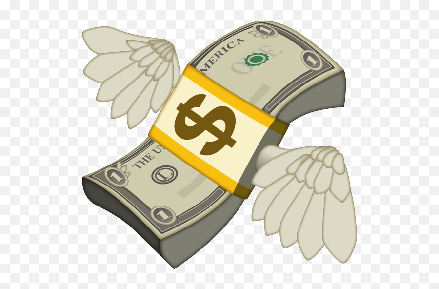 Emoji money. Доллар с крыльями. Летающие деньги с крыльями. Эмодзи деньги. Смайлик летающие деньги.
