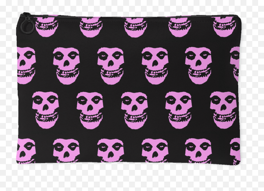 The Misfits Crimson Ghost Pink Print Makeup Bag Accessory Pouch - Mat Emoji,Emoticon Makeup