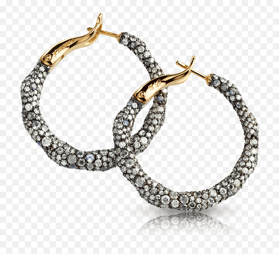 Silver Diamond Hoop Earrings - Solid Emoji,Faberge Emotion Rings Price