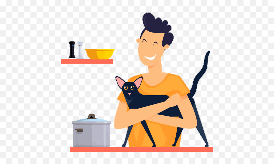 Malik - Feed My Cats Hd Cartoon Emoji,Cat Emotion Giving Cookie