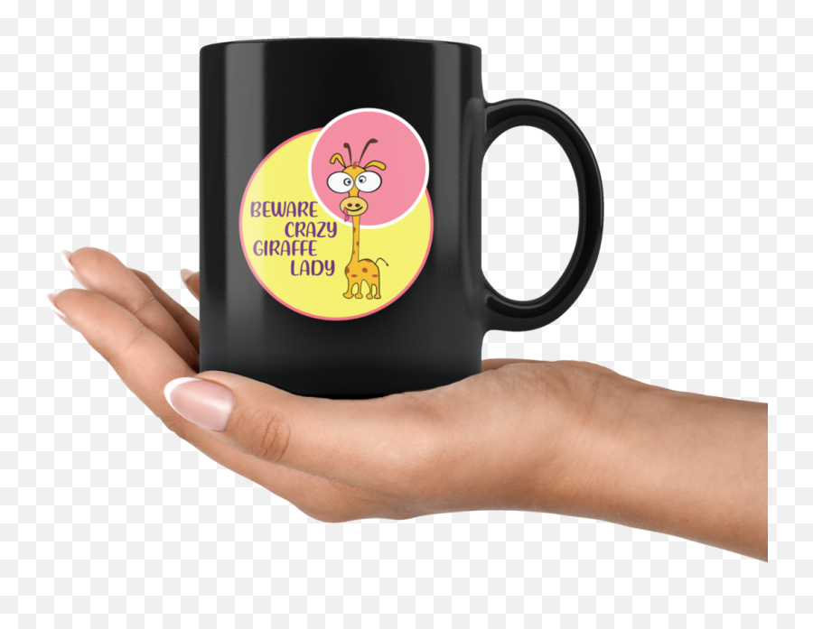 Beware Crazy Giraffe Lady Funny 11oz - You Cant Spell Hero Without Hr Mug Emoji,Beware Emoticon