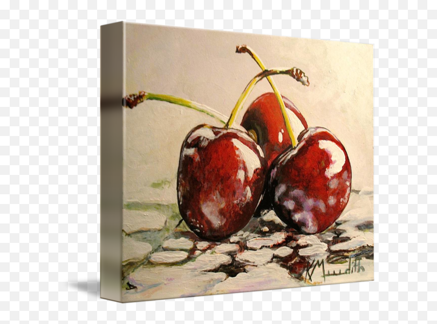 Three Cherries By Kevin Meredith - Black Cherry Emoji,Emotion Accents