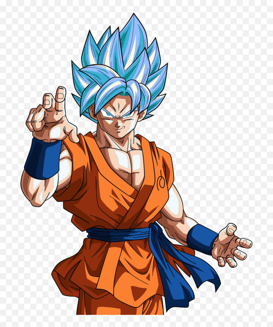Goku Clipart Ssblue - Goku Super Saiyan Blue Emoji,Kamehameha Emojis