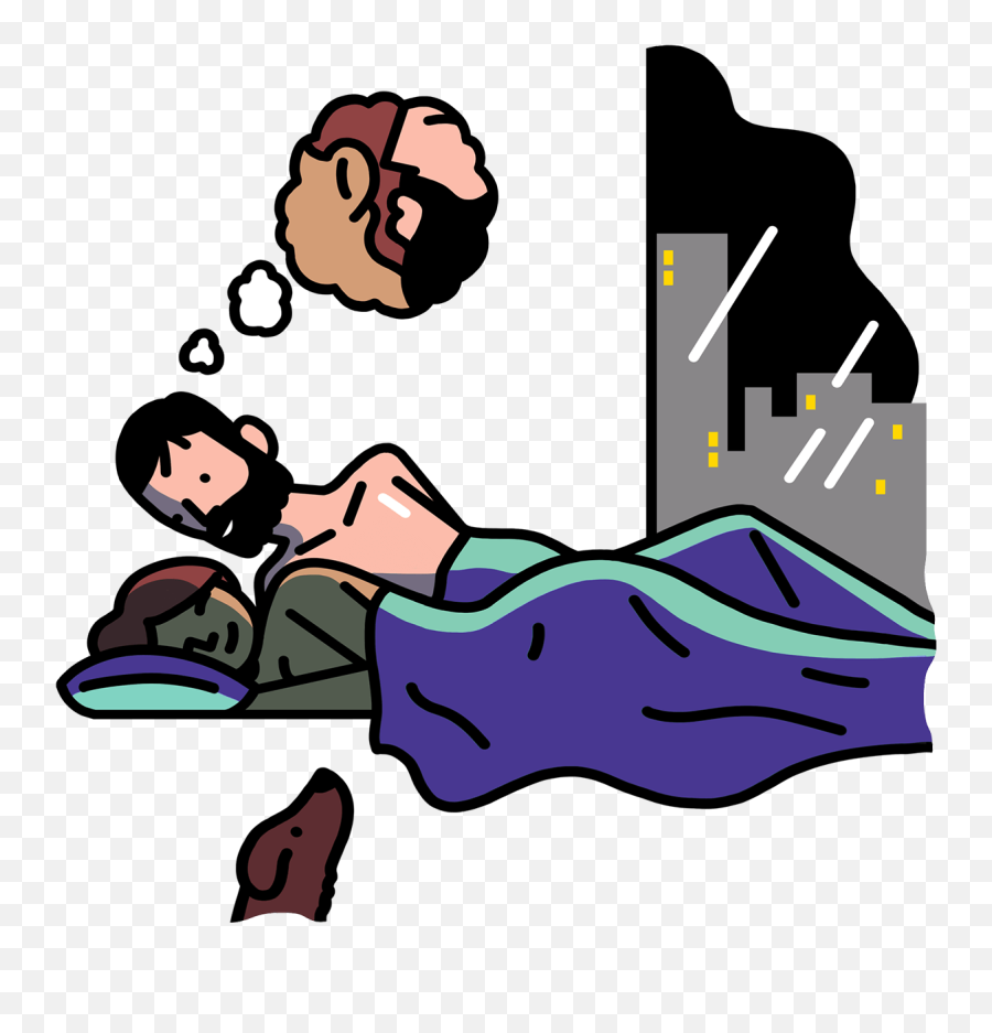 Married Couple Going To Sleep In The City - Cartoon Couples Going To Sleep Cartoon Emoji,Married Emoji
