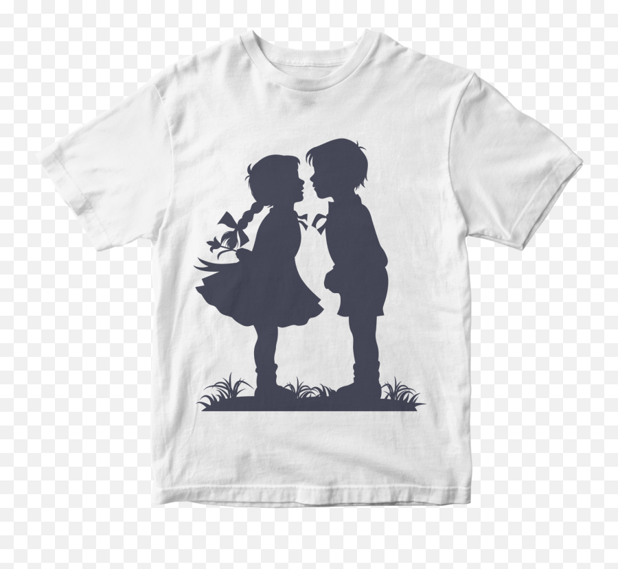 22 Editable Aesthetic Couple T - Shirt Designs Bundle Silhouette Of Kids Kissing Emoji,Boy And Girl Holding Hand Emoji
