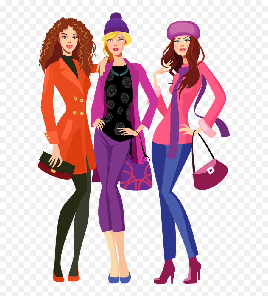 Download Clipart Family Shopping - Fashion Model Cartoon Png Fashion Model Clipart Png Emoji,Shopping Emoji Clipart