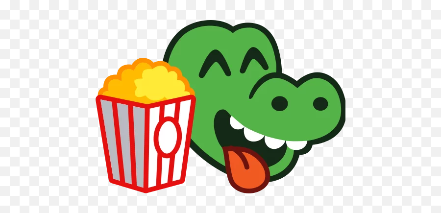 Telegram Sticker From Collection Mydealz Kroko Emoji,Popcorn Emoji