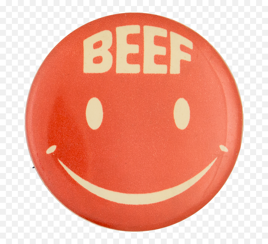 Beef Smiley Face Busy Beaver Button Museum - Happy Emoji,Happy Face Emoticon