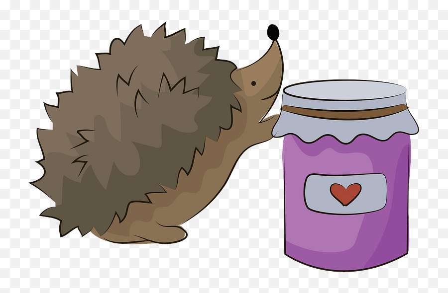 Hedgehog And A Jar Of Jam Clipart Free Download Transparent - Lid Emoji,Mason Jar Emoji