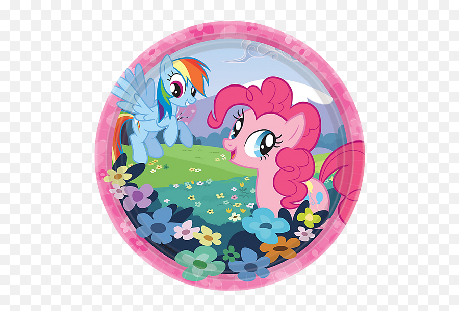 My Little Pony Party Plates - My Little Pony Round Sticker Emoji,My Little Pony Emoji