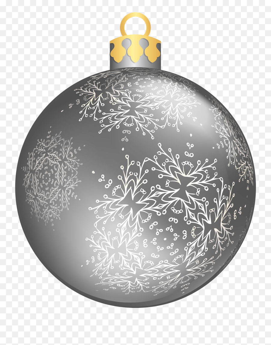 Silver Christmas Ball Png Transparent - Transparent Background Christmas Tree Ornaments Png Emoji,Emoticon Christmas Ornament