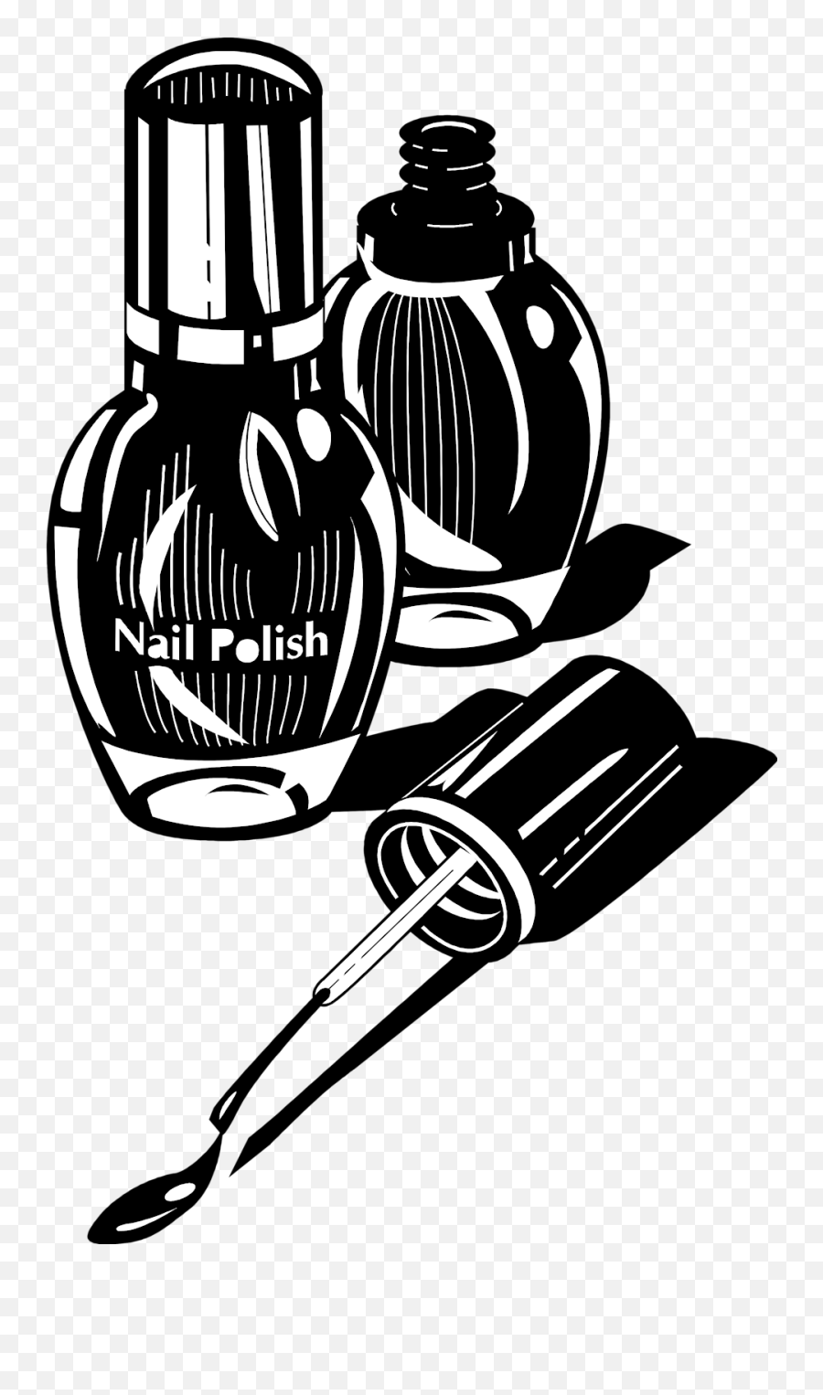 Line Art - Nail Polish Clip Art Black And White Emoji,Nail Polish Bottle Emoji