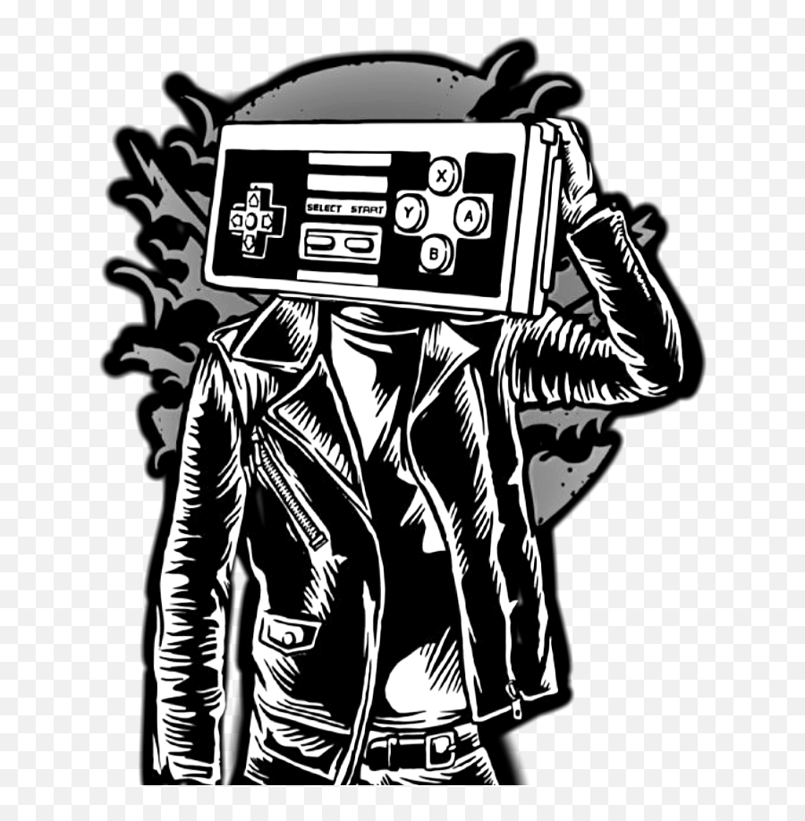 Gamer Punk Rocker Controller Videogame - Gamers Artwork Emoji,Rocker Sign Emoji