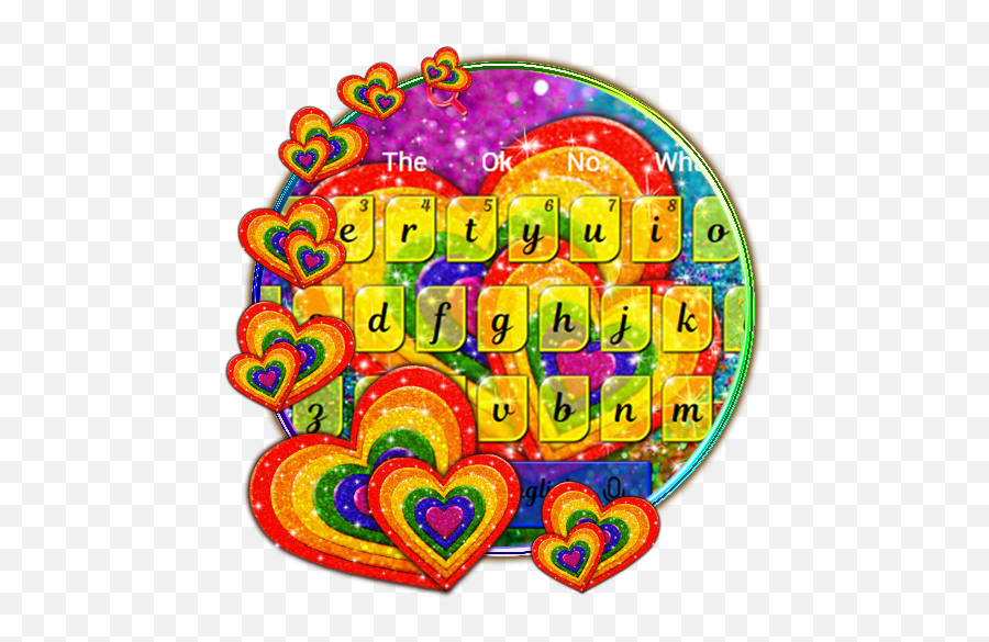 Amazoncom Rainbow Glitter Love Keyboard Theme Appstore - Girly Emoji,Nails With Emojis And Glitter