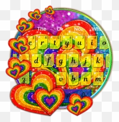 Amazoncom Rainbow Glitter Love Keyboard Theme Appstore - Girly Emoji,Nails With Emojis And Glitter