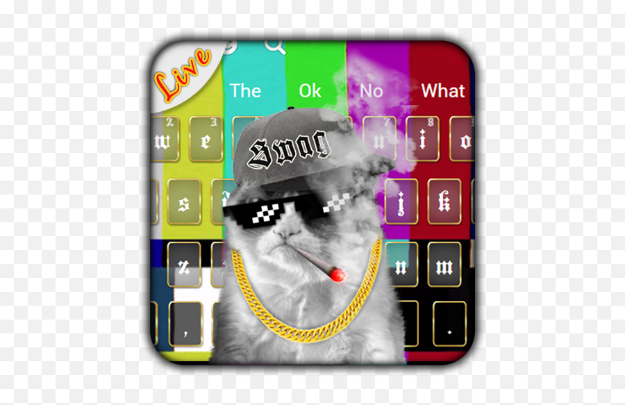 3d Swag Live Smoking Cat Keyboard Theme U2013 Applications Sur - Exotic Shorthair Emoji,Girls Emoji Robe