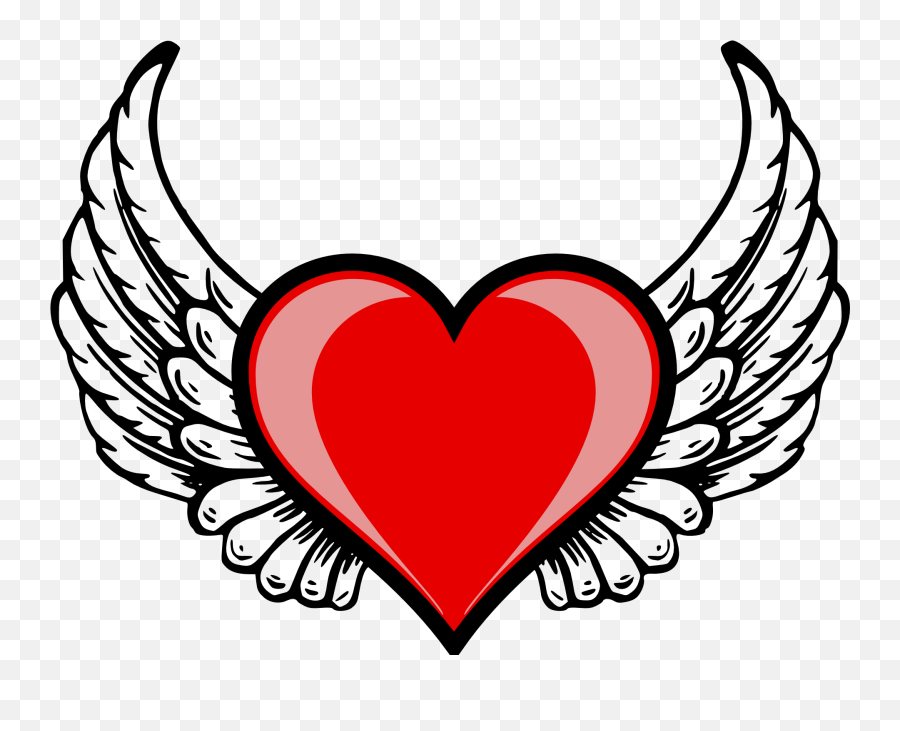 Heart With Wings On A White Background - Logo Love Emoji,Emotions And Wings