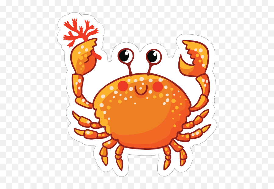 Smiling Crab Sticker - Sea Crab Cartoon Emoji,Pinching Crab Emoticon