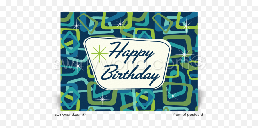 Happy Birthday Postcards - Happy Birthday Mod Retro Emoji,Adult Humor Happy Birthday Emoticon