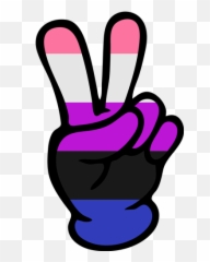 Genderfluid Pride Peace Sign - Print Art V Sign Emoji,Facebook Chat Emoticons Peace Sign