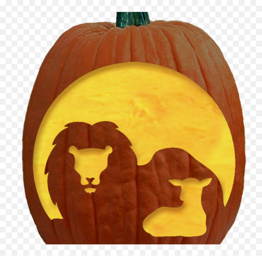 Lion And Lamb Pumpkin Carving Patterns - Pumpkin Carving Christian Ideas Emoji,Emojis Pumpkin Pattern